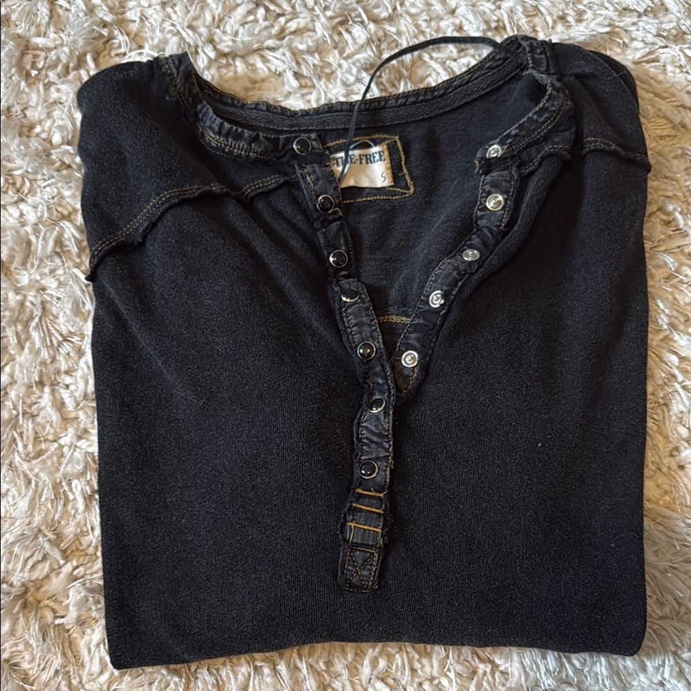 Black Button-Up Top